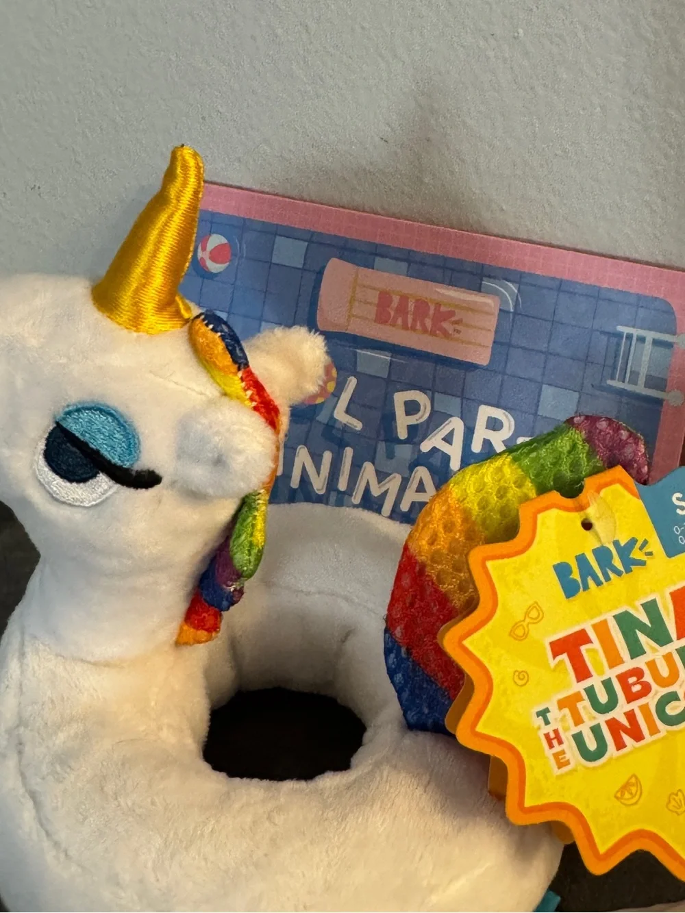 Bark ‘Tina The Tubular Unicorn’ White Unicorn Plush Dog Toy